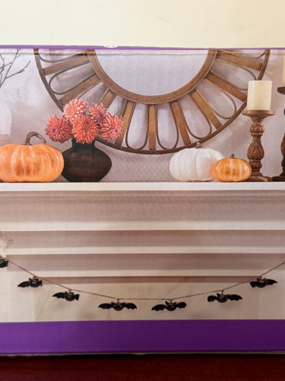 GHOULISH 6-FT Garland Halloween Bat Decor